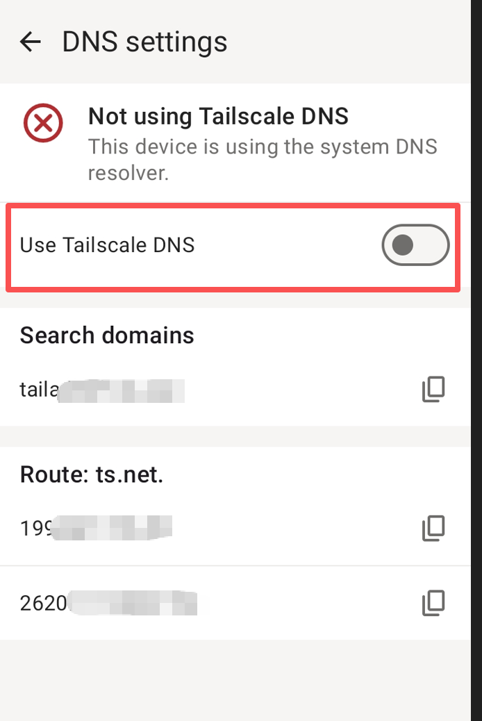 关闭Tailscale DNS